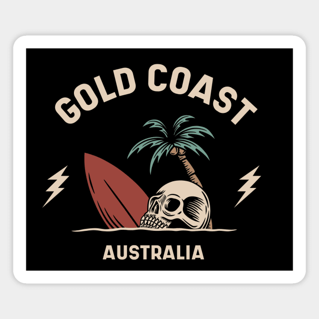 Vintage Surfing Gold Coast, Australia Magnet by SLAG_Creative